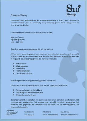 S10 group privacyverklaring