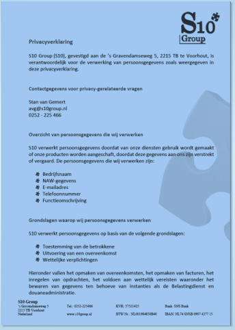 S10 group privacyverklaring