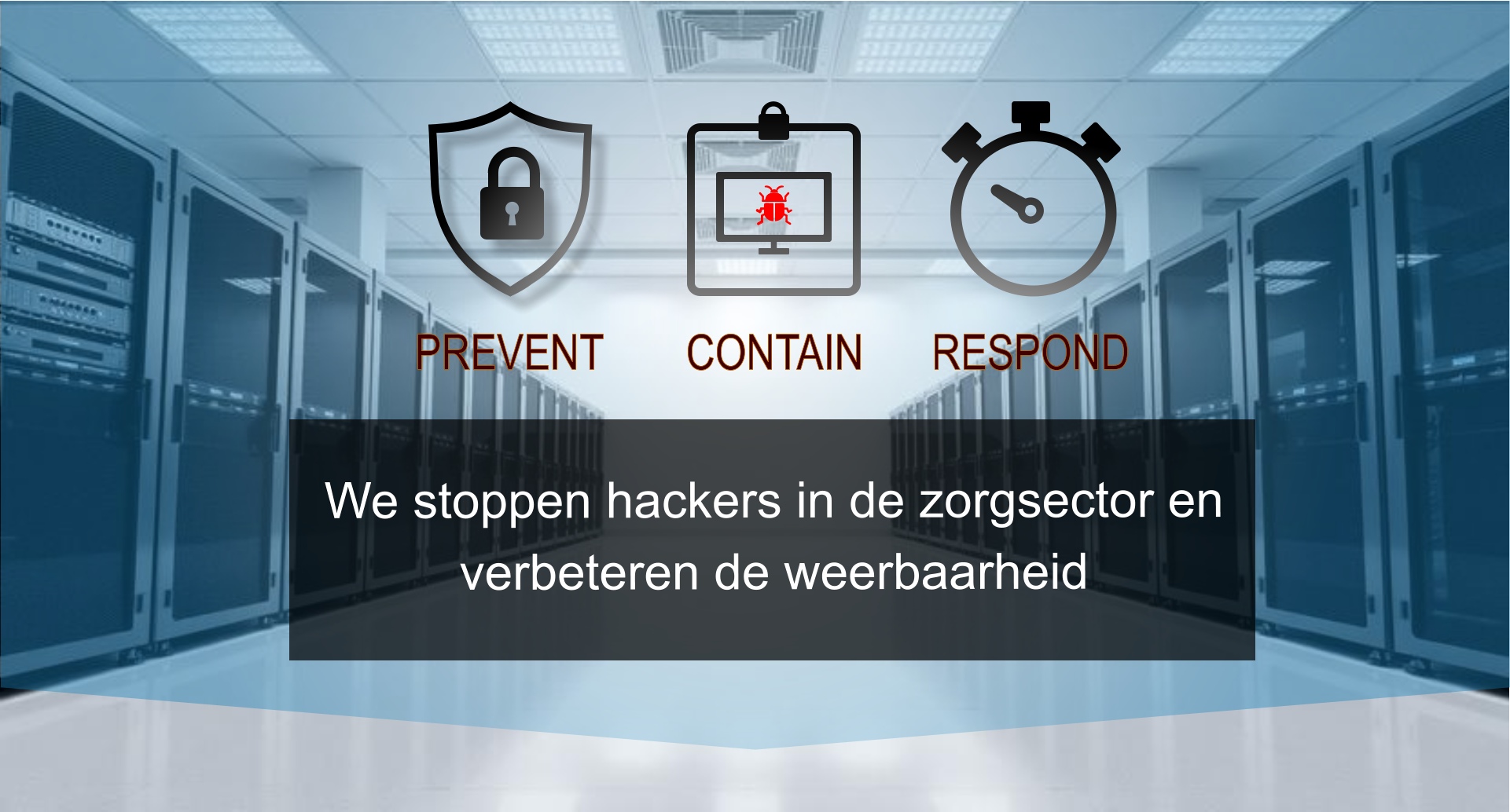We stoppen hackers in de zorgsector en verbeteren de weerbaarheid PREVENT CONTAIN RESPOND